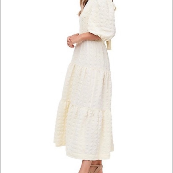 En Saison yellow tiered midi dress - Picture 2 of 4